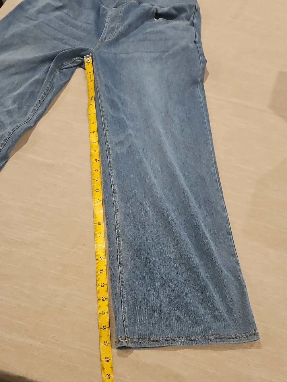 High-Waisted Wide Leg Jeans in Light Denim Blue XL Petite - Picture 10 of 10
